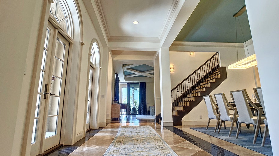 hallway with French doors