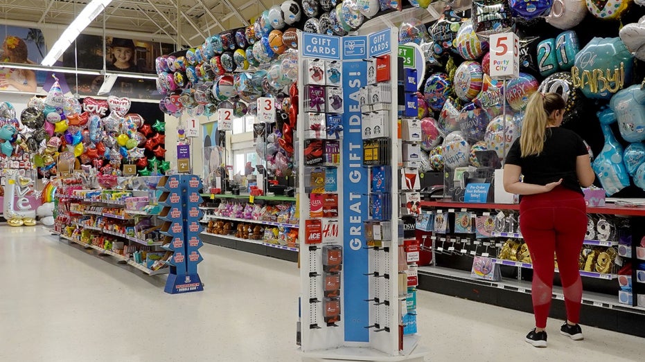 balloon display in party city store