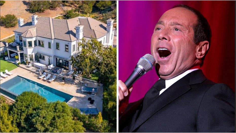 A split of Paul Anka and his Thousand Oaks home