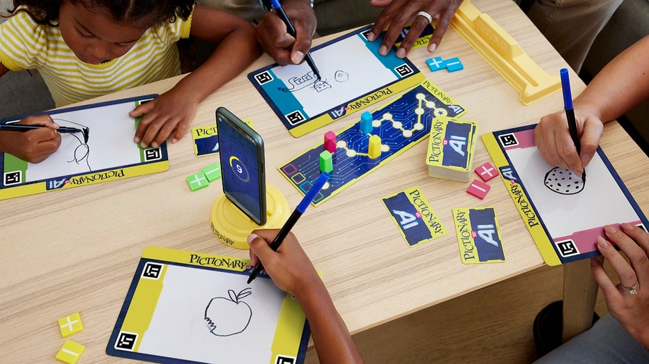 family playing Pictionary Vs. AI