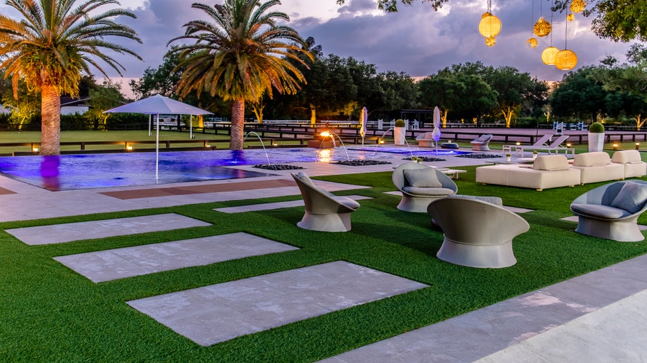 Gisele Bundchen outdoor area with pool