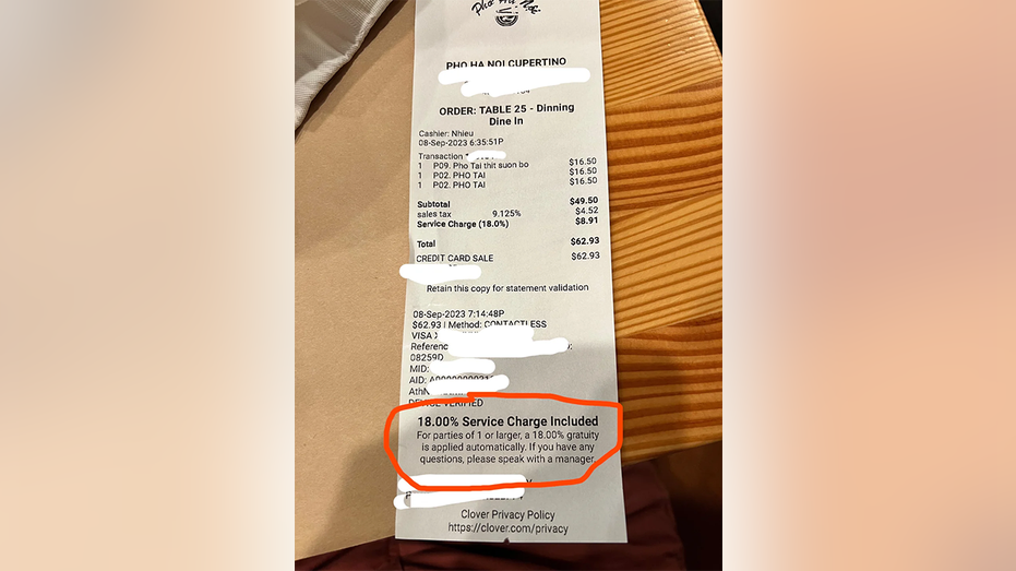 A photo of a receipt