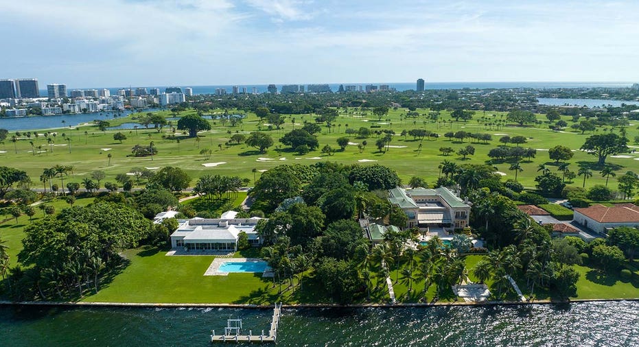 An aerial view of Jeff Bezos' Miami home.