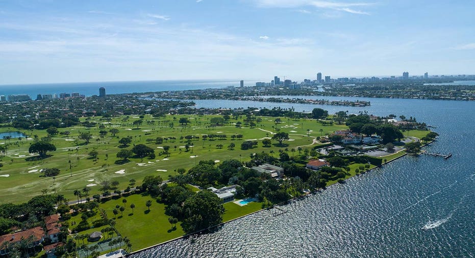 An aerial view of Jeff Bezos' Miami home.
