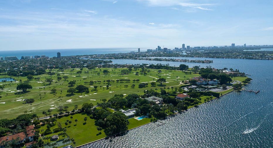 An aerial view of Jeff Bezos' Miami home.