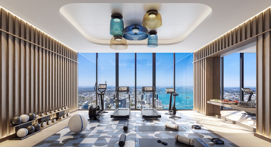 Waldorf Astoria Residences Miami penthouse gym.