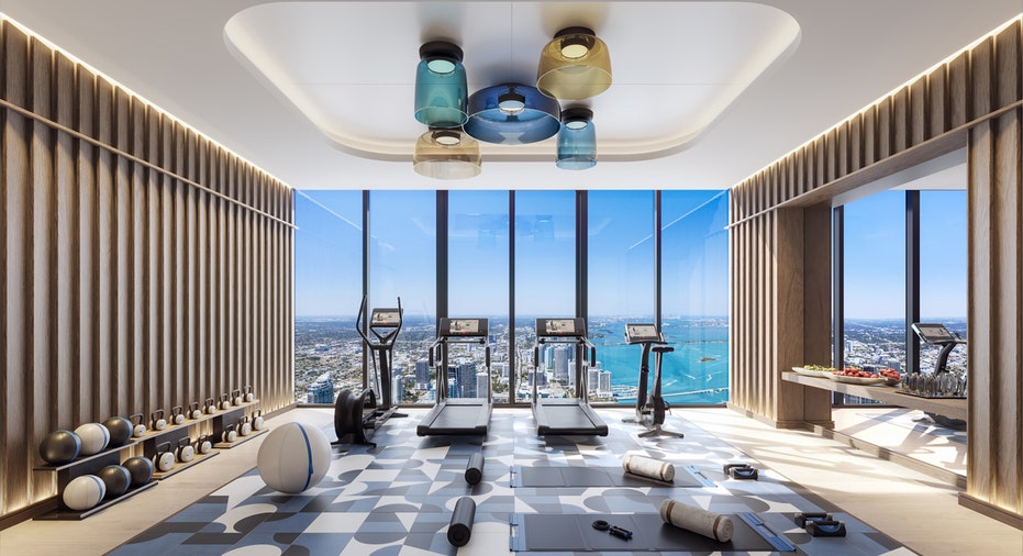 Waldorf Astoria Residences Miami penthouse gym.