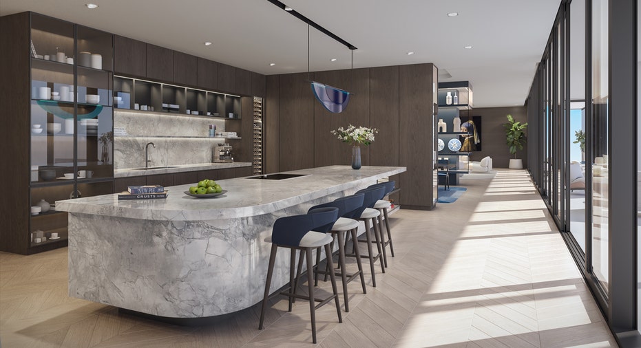 Waldorf Astoria Residences Miami penthouse kitchen.