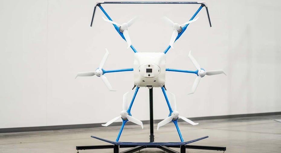 A delivery drone standing