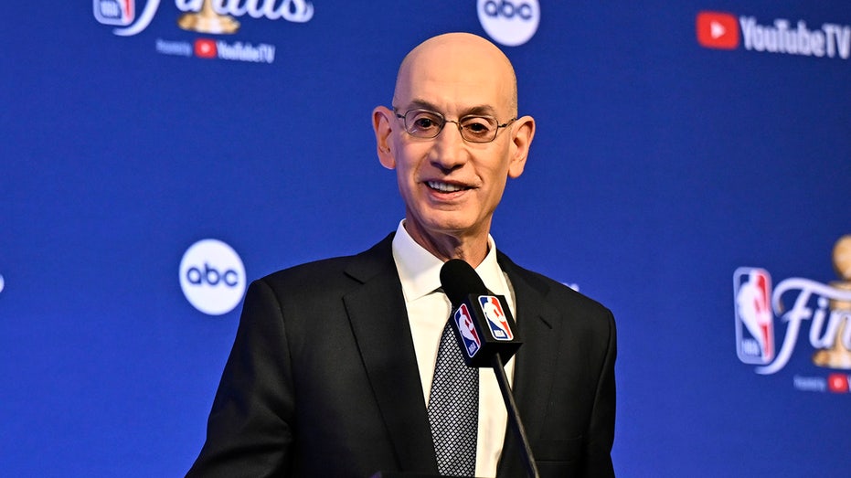 NBA commissioner Adam Silver at podium