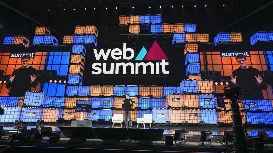 Web Summit sign on stage