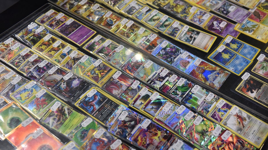 A stack of Pokemon cards