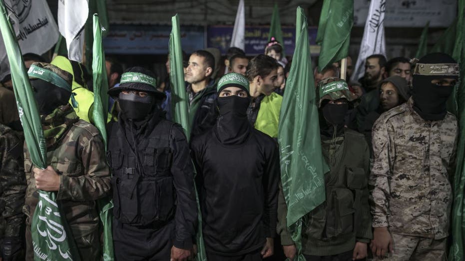Hamas Members Gaza Protest