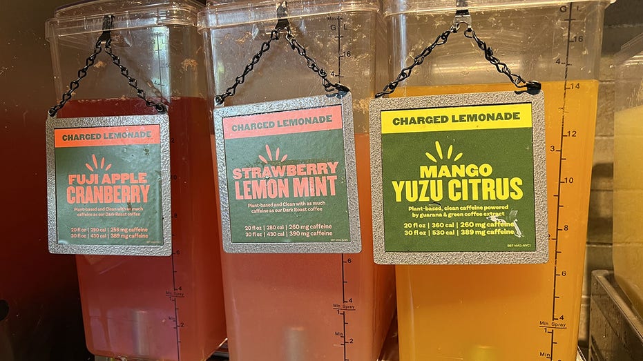Panera Bread's Charged Lemonade is seen at a California restaurant