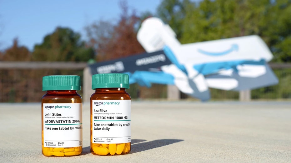 Amazon drone with prescription bottles