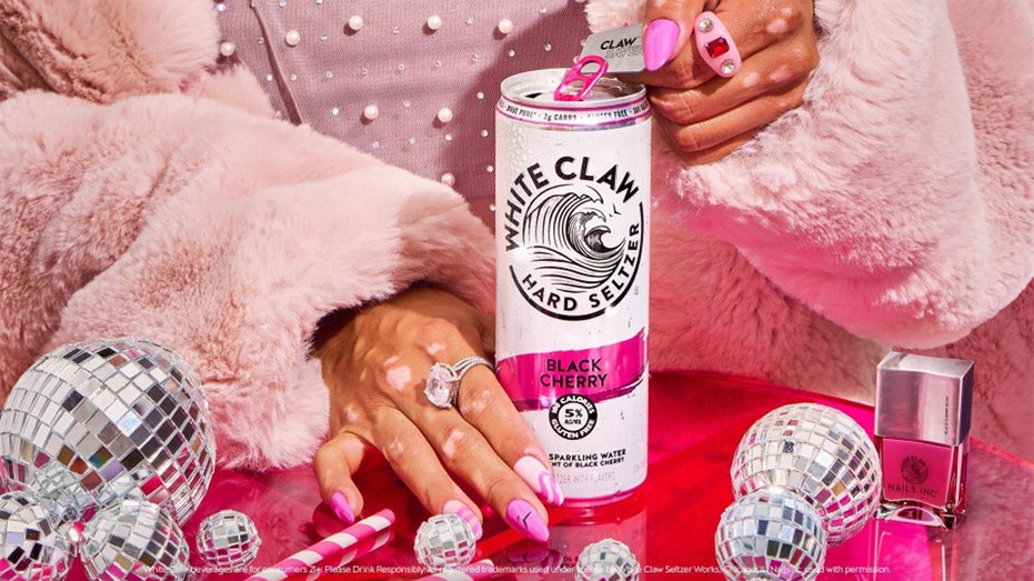 White Claw x Nail Inc collab black cherry