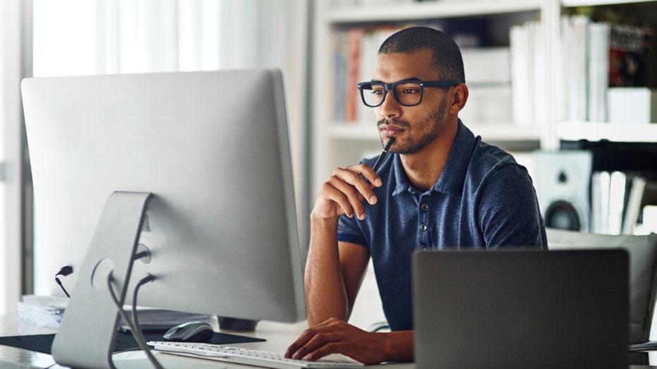 businessman at laptop