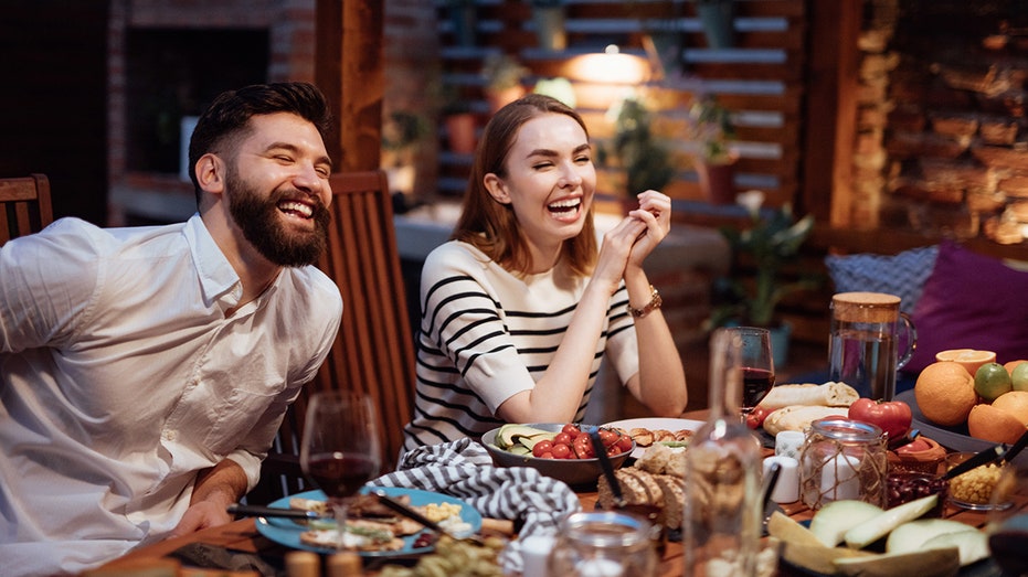 Friends eating