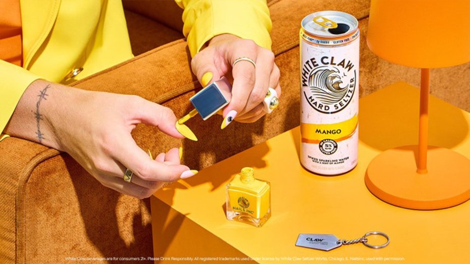 White Claw x Nail Inc collab mango