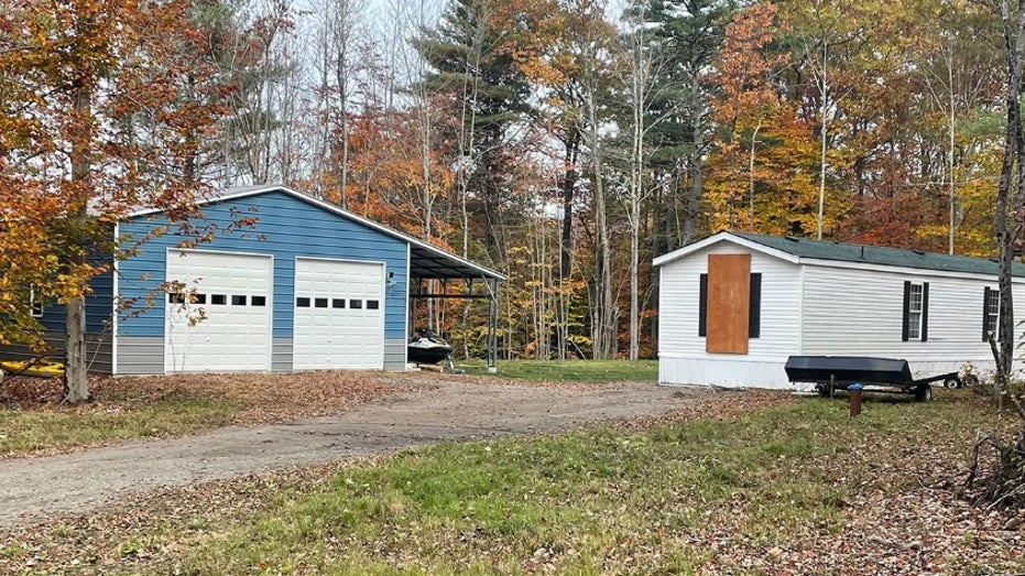 The home in Bowdoin, Maine that was searched by police last night.