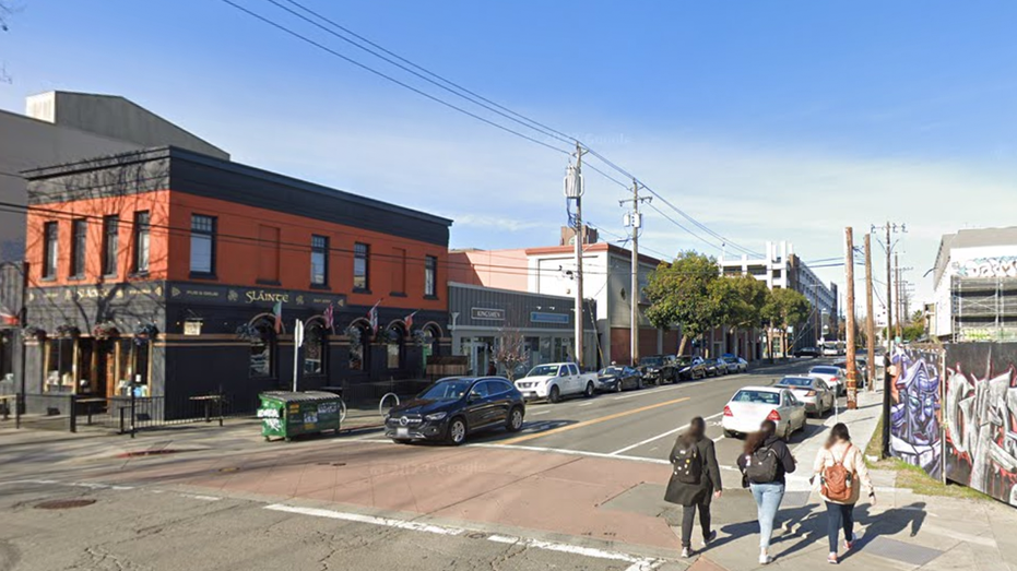 pub in Oakland, California seen at left