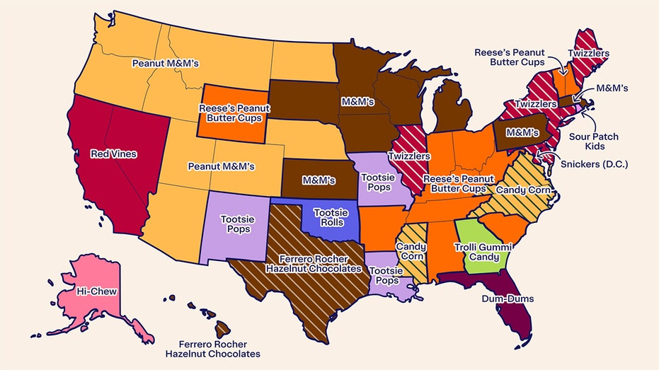 instacart top candies by state