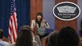 U.S. Pentagon Deputy Press Secretary Sabrina Singh holds a press conference at Pentagon in Washington D.C., United States.