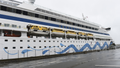 The German cruise ship Aida Aura is pictured on March 3, 2020 at the quay in Haugesund, Norway.
