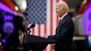 President Joe Biden announces more than $16 billion in new funding for rail projects on the Northeast Corridor at the Amtrak Bear Heavy Maintenance Facility on November 06, 2023 in Bear, Delaware. Last week Biden threatened to veto legislation proposed by House Republicans for FY2024 that would cut Amtrak funding by 64% below the 2023 enacted level. 