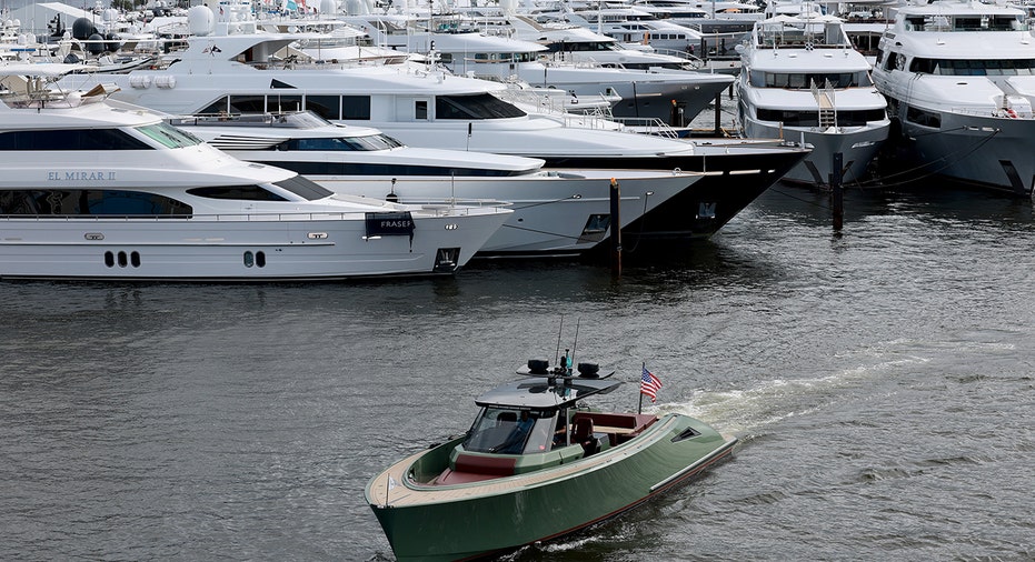 Aerial view of 2023 boat show