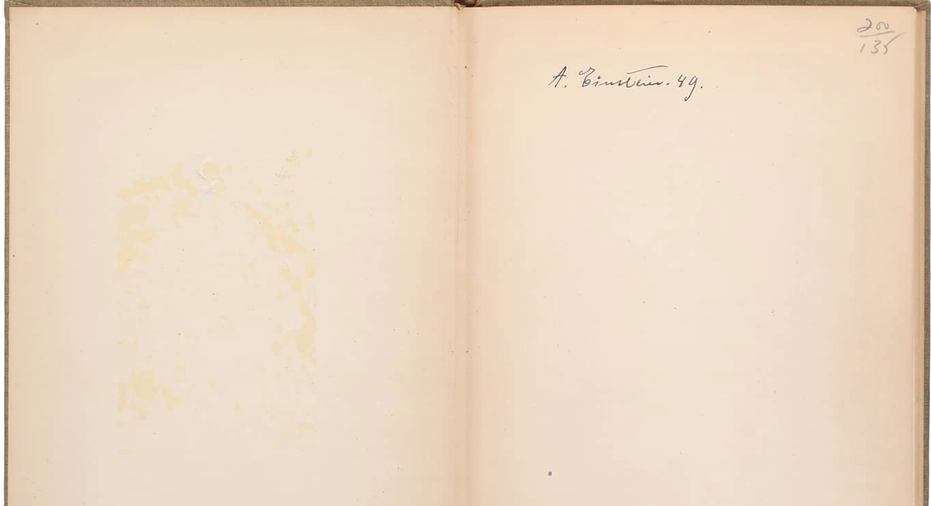 einstein signed book