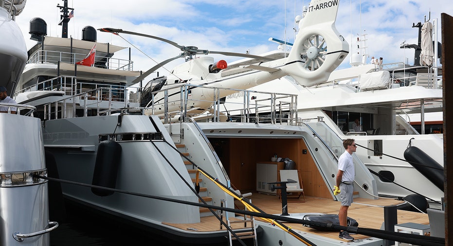 Helicopter pad on mega yacht