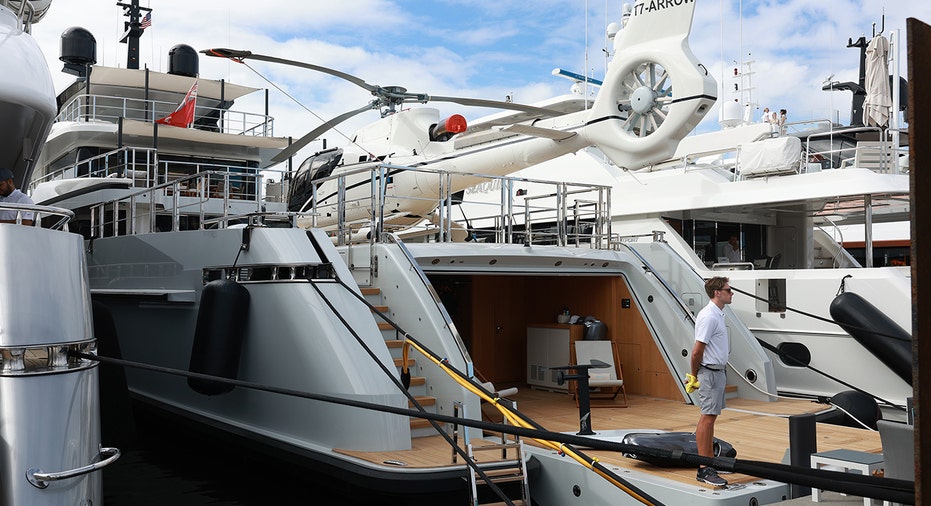Helicopter pad on mega yacht