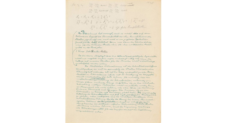 albert einstein manuscript