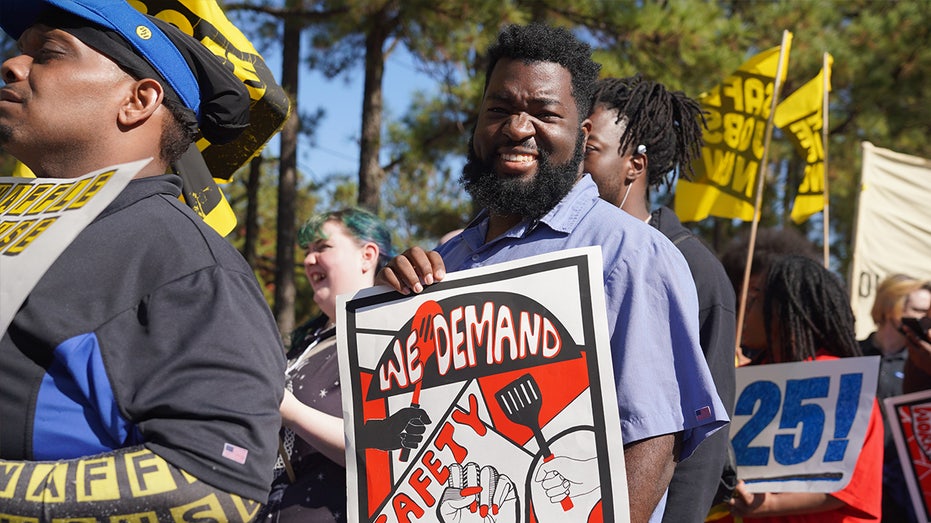  "We Demand Safety" sign.