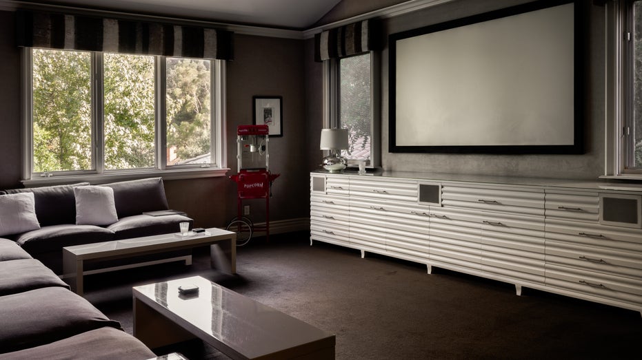 Home theater space inside Leah Remini's home