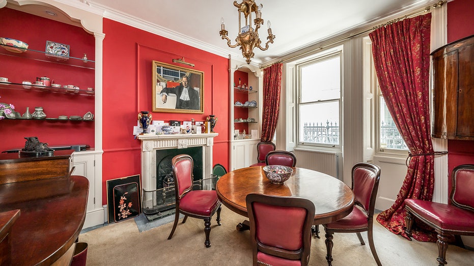 red dining room