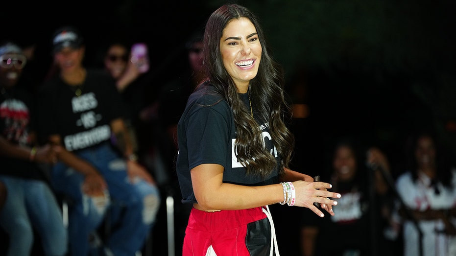 Kelsey Plum smiles at championship parade