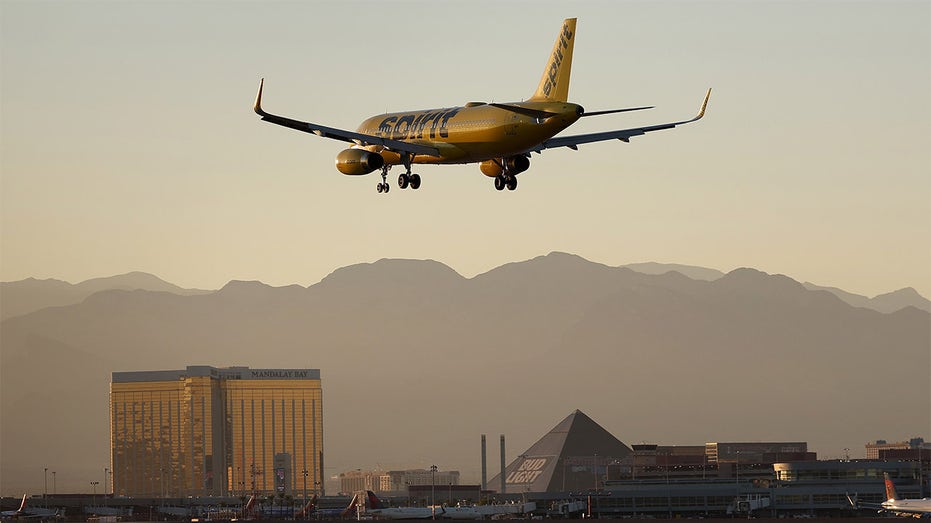 Spirit Airlines plane lands