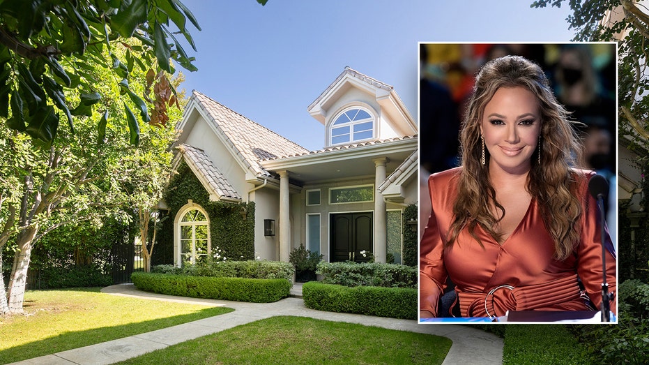 A photo of her house with a photo of Leah Remini