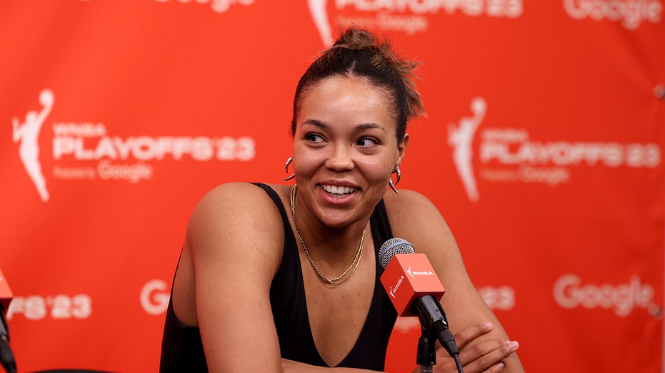 Napheesa Collier smiles at post game interview