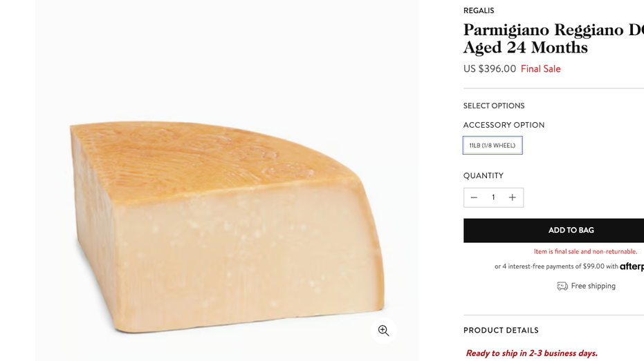 Parmigiano Reggiano cheese block