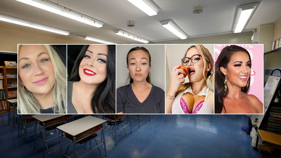 Brianna Coppage, Megan Gaither, Samantha Peer, Kristin MacDonald and Courtney Tillia illustrated in a picture in front of a classroom.