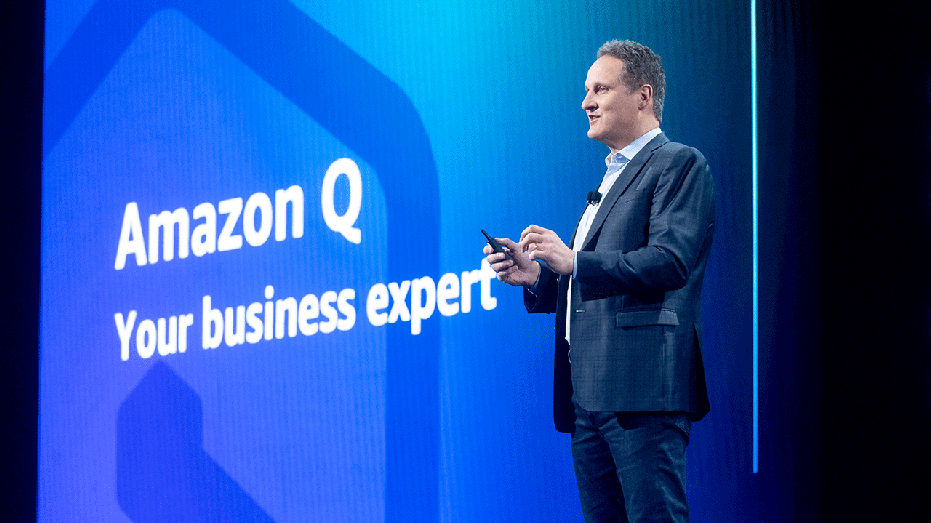 Amazon Web Services CEO Adam Selipsky speaking about Amazon Q