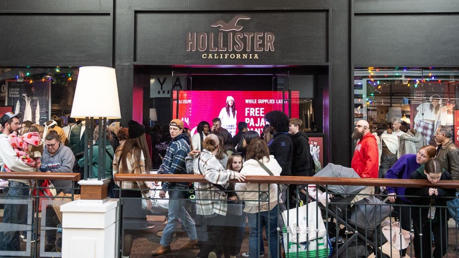 crowd of shoppers in a mall