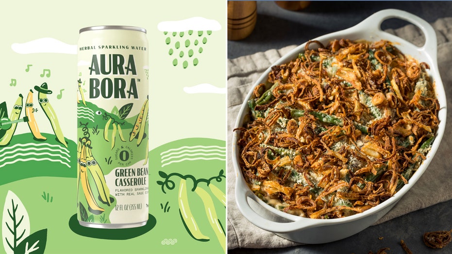 green bean casserole sparkling water split