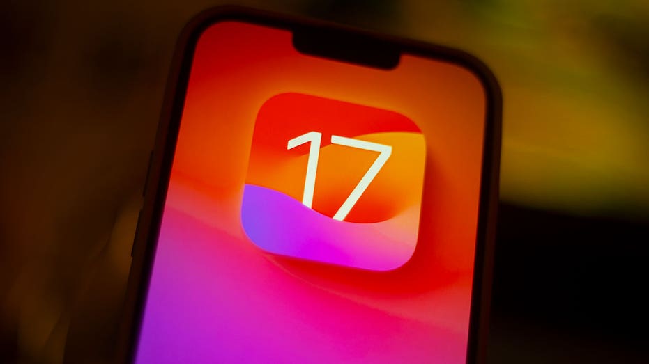 iOS 17 illustration shown on iPhone