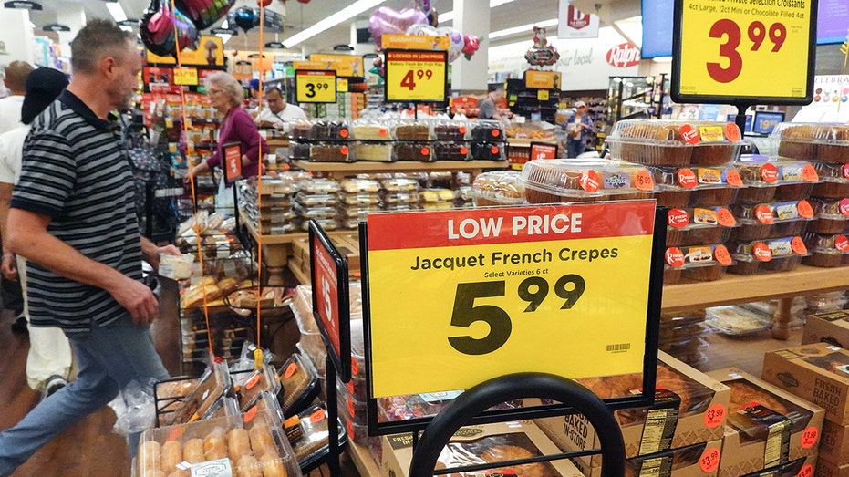 Shoppers in a California grocery store