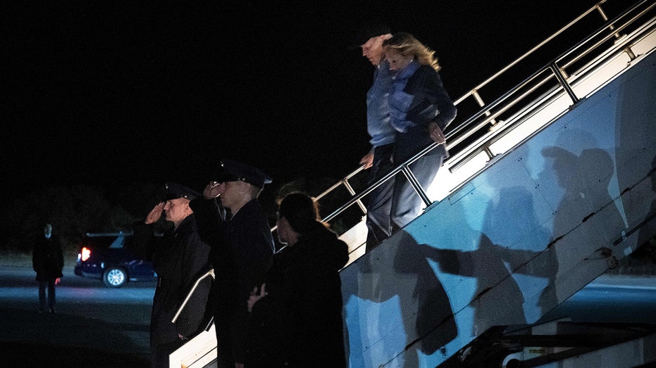 President Biden and First Lady Jill Biden step off Air Force One