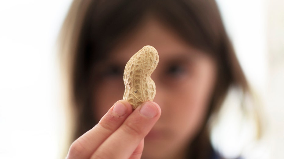 Kid holding peanut